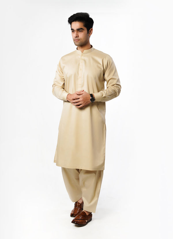 Shalwar Kameez - Hi-End Egyptian Cotton Light Brown Plain