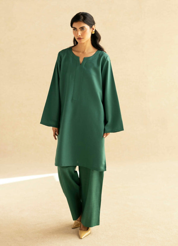 Deep Green Plain Lyla Wemens Shalwar Kameez Fabric