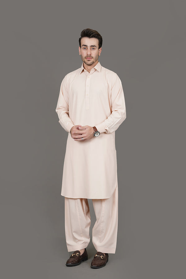 Peach Plain Delta Wash N Wear Shalwar Kameez