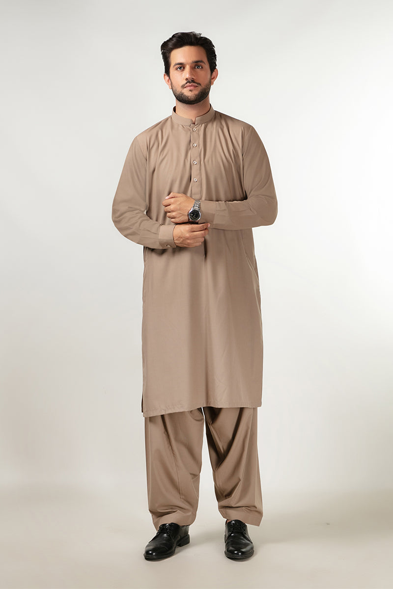 Shalwar Kameez - Cool Breeze Khaki Plain