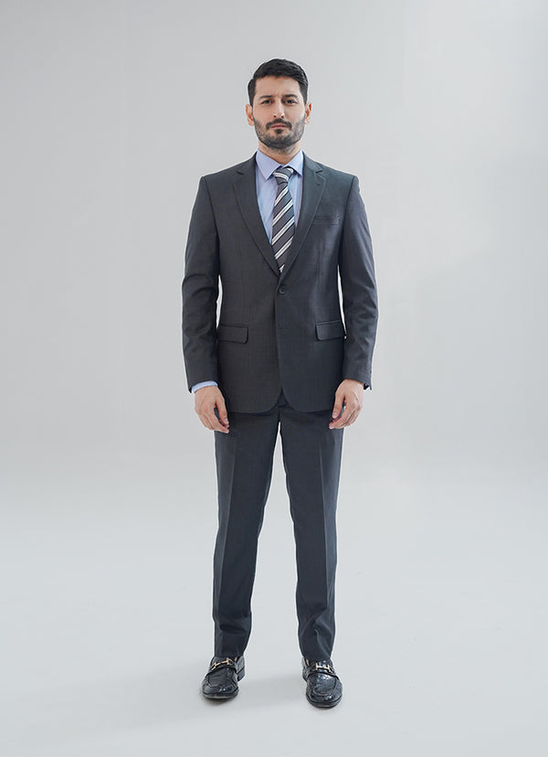 Elano Slate Grey Plain 2-Piece Suit