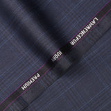 Big Checks-Dark Blue, Ivory Premium Wool Rich Suiting Fabric