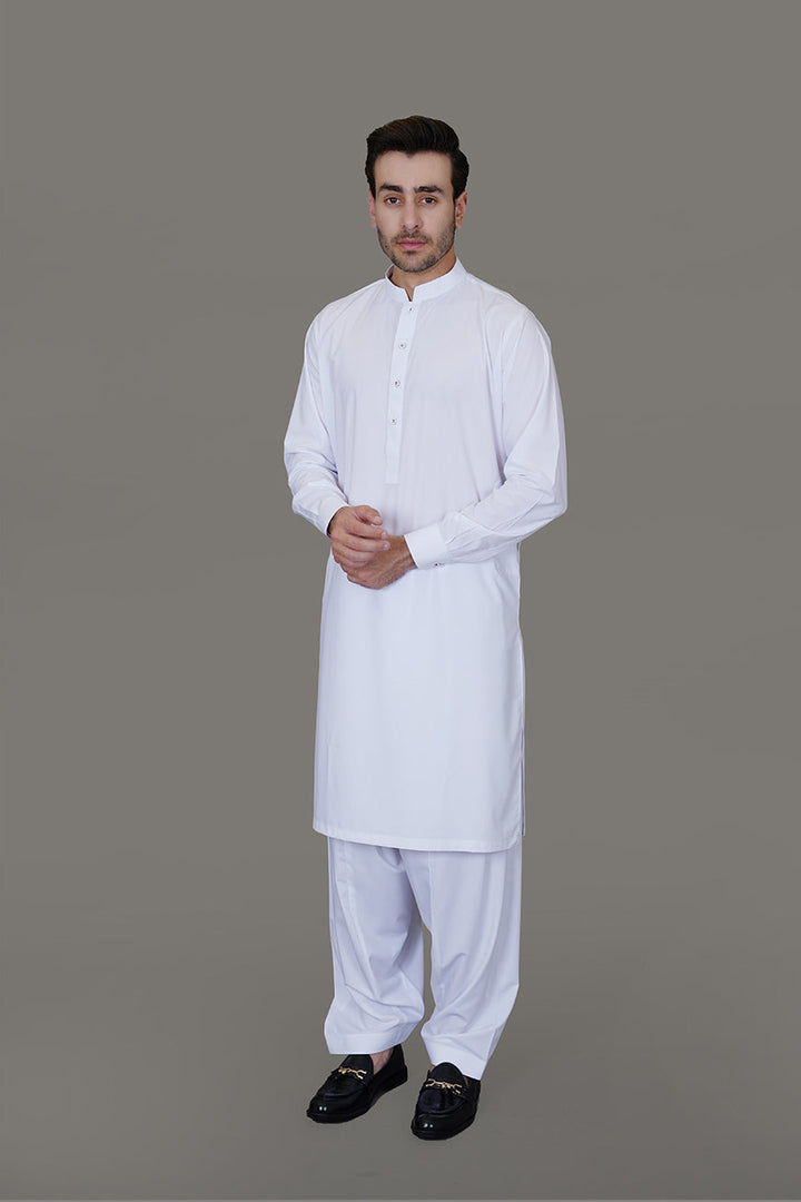 White Boski Shalwar Kameez - Premium Ethnic Wear Pakistan