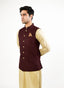 Lawrencepur Men's Maroon Merino Wool Winter Waistcoat Superior Serge