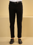 Casual Trouser - Lycra Cotton Black Plain