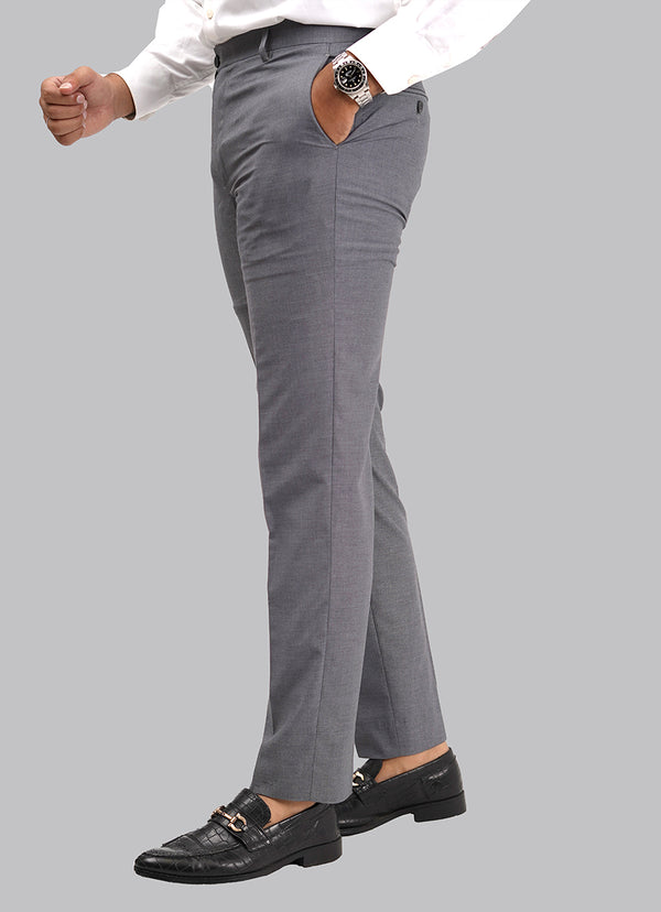 Steel Grey Plain Formal Trouser