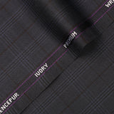 Big Checks-Shadow Grey, Ivory Premium Wool Rich Suiting Fabric