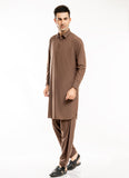 Coffee Brown Textured Delta Wash N Wear Shalwar Kameez Suit