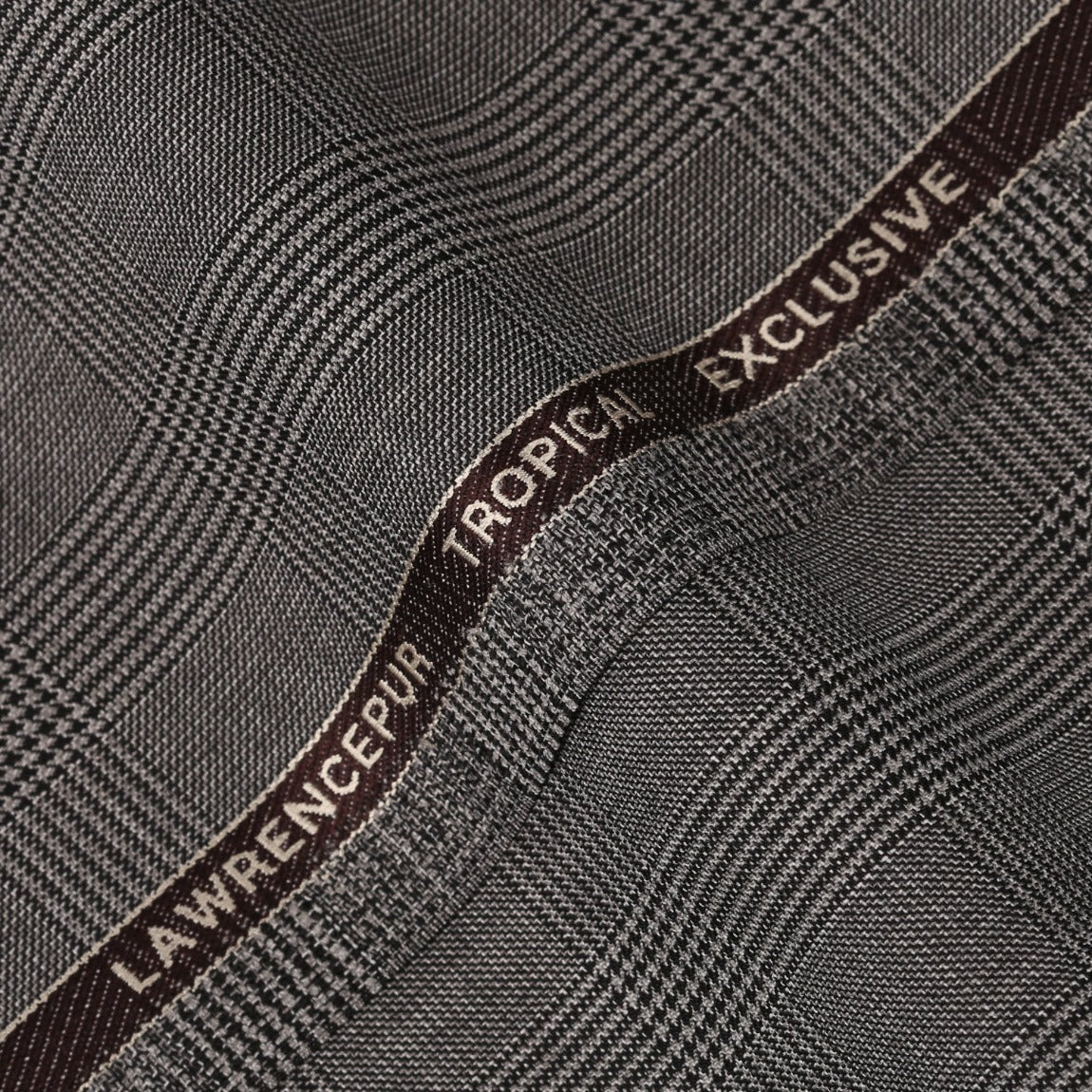 Glen Plaid Checks-Light Grey, Wool Blend, Tropical Exclusive Suiting Fabric