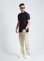 Black Plain Basic T-Shirt  100% Cotton Men's Staple