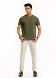 Plain-Olive Green, 100% Cotton Basic T-shirt