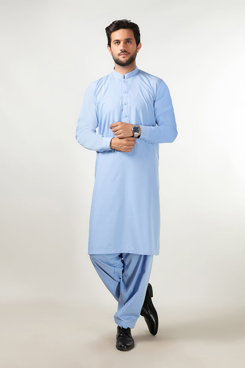 Shalwar Kameez - Cool Breeze Sky Blue Plain Main image