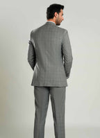 Slate Grey Checks 2-Piece Formal Suit