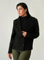 Women's Classic Black Poly Viscose Jacket - Versatile Winter Essential