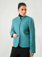 Women's Cadet Blue Poly Viscose Jacket - Cool Everyday Layer