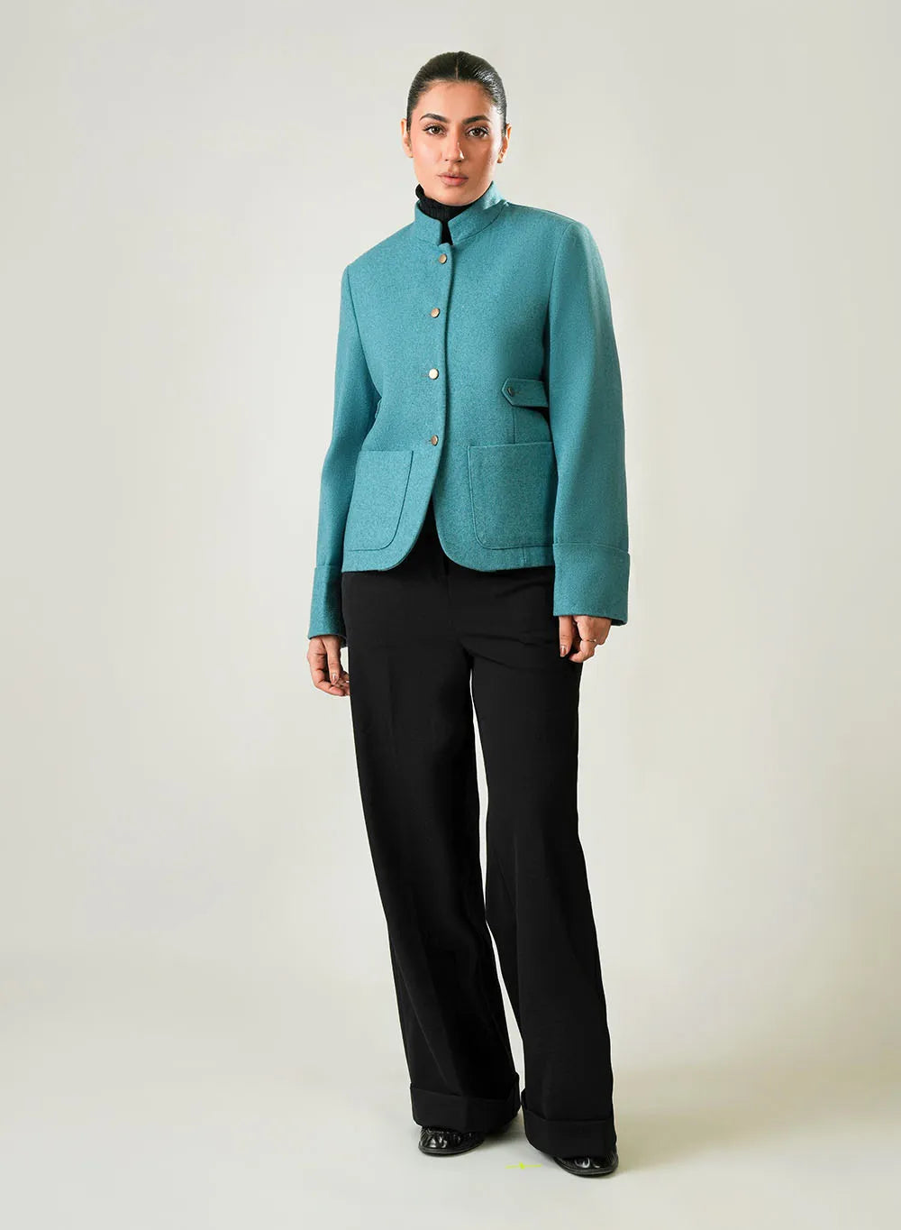 Women's Cadet Blue Poly Viscose Jacket - Cool Everyday Layer