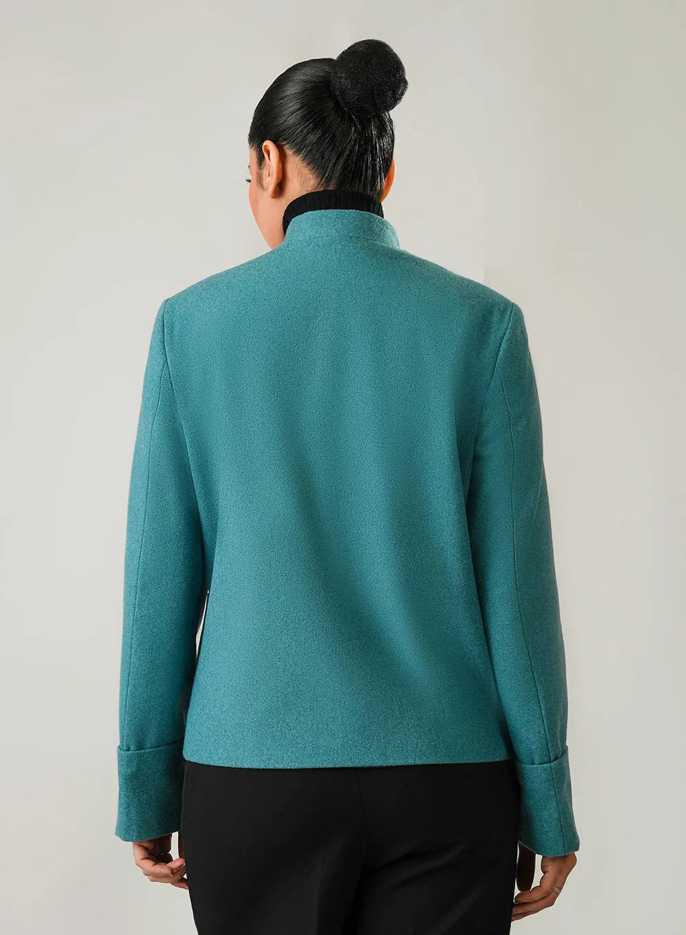 Women's Cadet Blue Poly Viscose Jacket - Cool Everyday Layer
