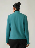 Women's Cadet Blue Poly Viscose Jacket - Cool Everyday Layer