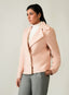Women's Light Pink Poly Viscose Blazer - Soft Winter Layer