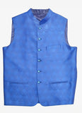 Waist Coat - Jamawar Blue Design