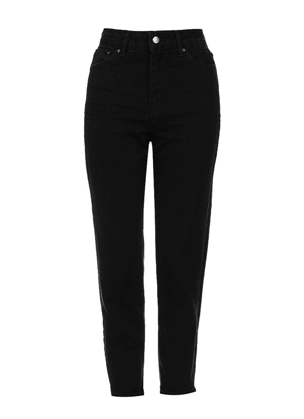 Women's Plain Black Slim Fit Stretch Jeans