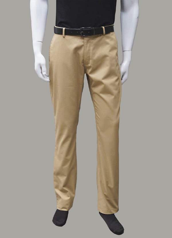 Summer Classic Cotton Pants Wrinkle Free Brown Plain