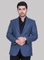Prussian Blue Plain Worsted Tweed Classic Blazer