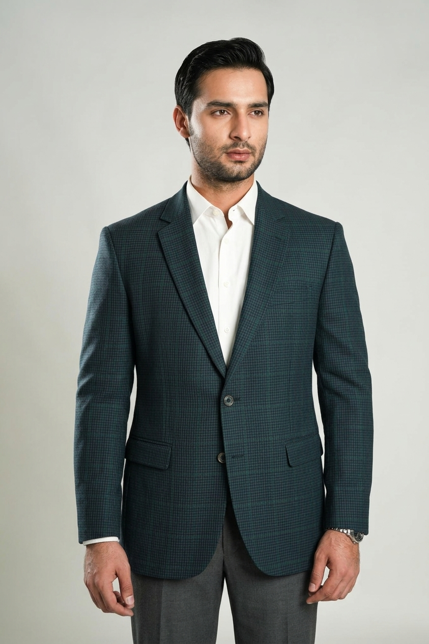 Blue Checks Worsted Tweed Classic Blazer