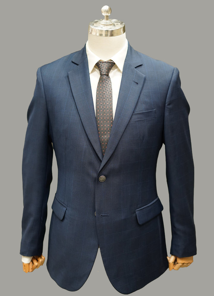 Blue tropical checkered blazer for men - SKU 2210-03112-030-5-005