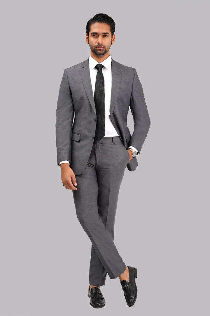 Charcoal Grey 2-Piece Suit - Premium Formal Wear for Men in Pakistan