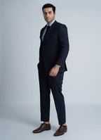 "Men's Blue Wool Suit - Tropical Classic Collection"