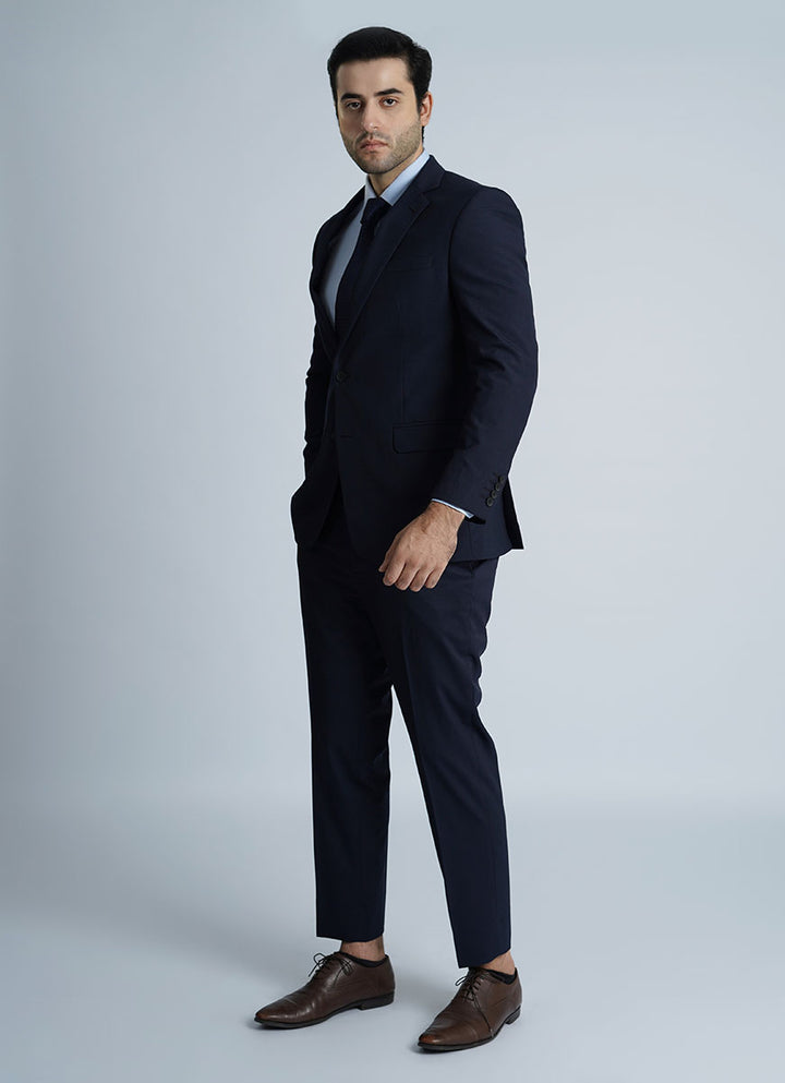 "Men's Blue Wool Suit - Tropical Classic Collection"