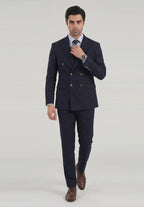 Blue 2 Piece Suit - Tropical Exclusive Poly Wool