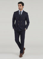 Blue 2 Piece Suit - Tropical Exclusive Poly Wool