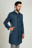 Lawrencepur prussian plain wool-rich worsted tweed long overcoat for winter.