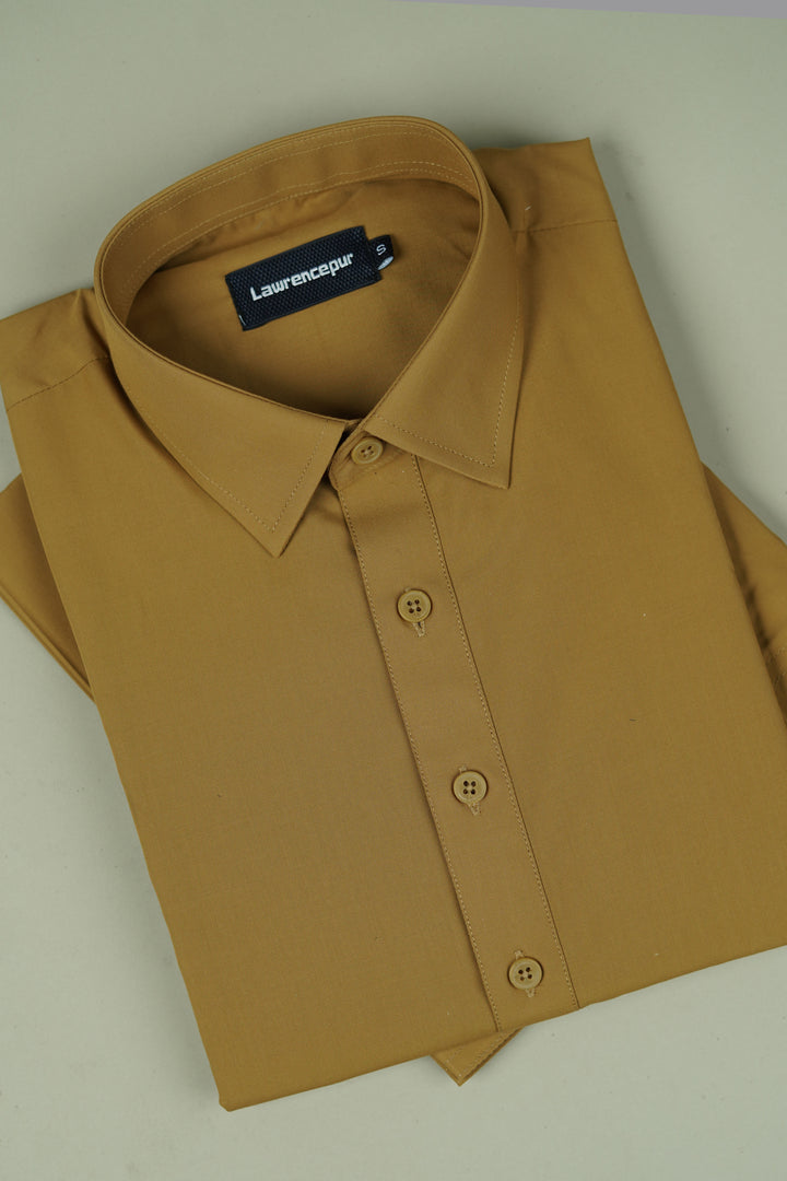 Close-up detail of collar and neckline – camel brown Satpara Shalwar Kameez-2260-22107-040-0-004