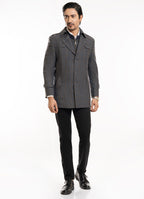 Double Jacket - Worsted Tweed Grey Broad Checks