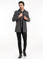 Double Jacket - Worsted Tweed Grey Broad Checks