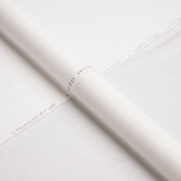 Mercerized Cotton Off White Plain Shalwar Kameez Fabric