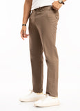 Plain-Hazelnut, Lycra Cotton, Chino Stretch, Casual Trouser