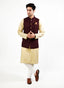 Lawrencepur Men's Maroon Merino Wool Winter Waistcoat Superior Serge
