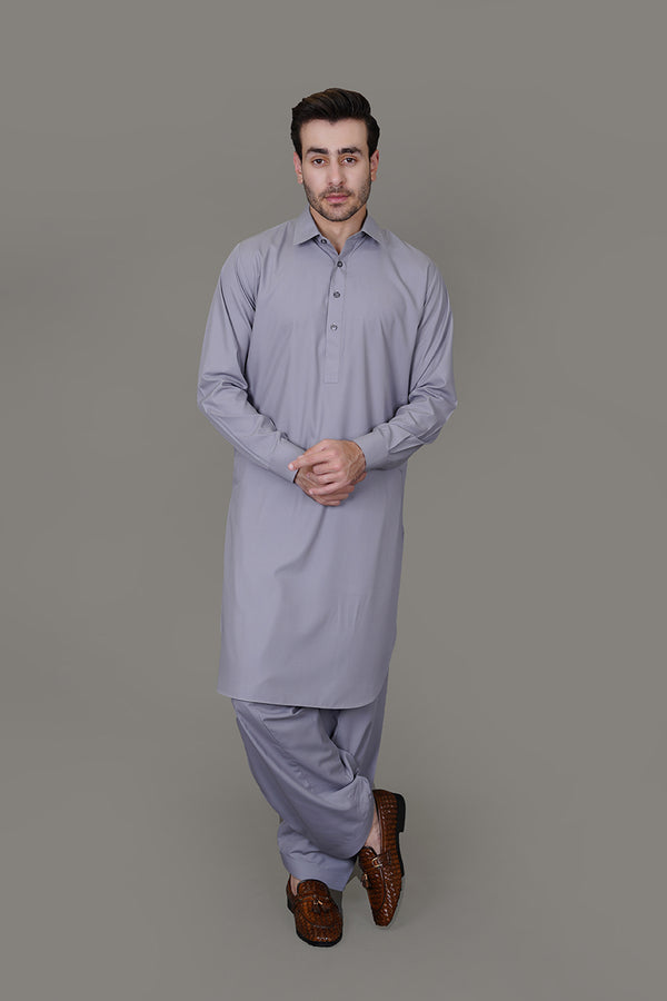 Grenada Slate Grey Plain, Wash N Wear Shalwar Kameez