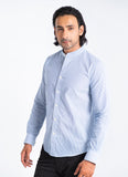 Bluish Grey Stripes Charlie Cotton Casual Shirt