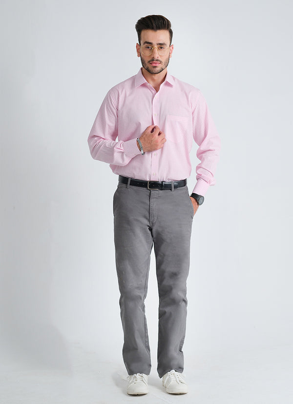 Supernova Pink & White Checks Formal Shirt