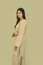 Women's Lyla Brown Checked Stitched Suit - Classic Winter Poly Wool