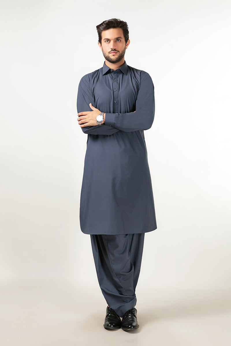 Shalwar Kameez - Cool Breeze Slate Grey Plain