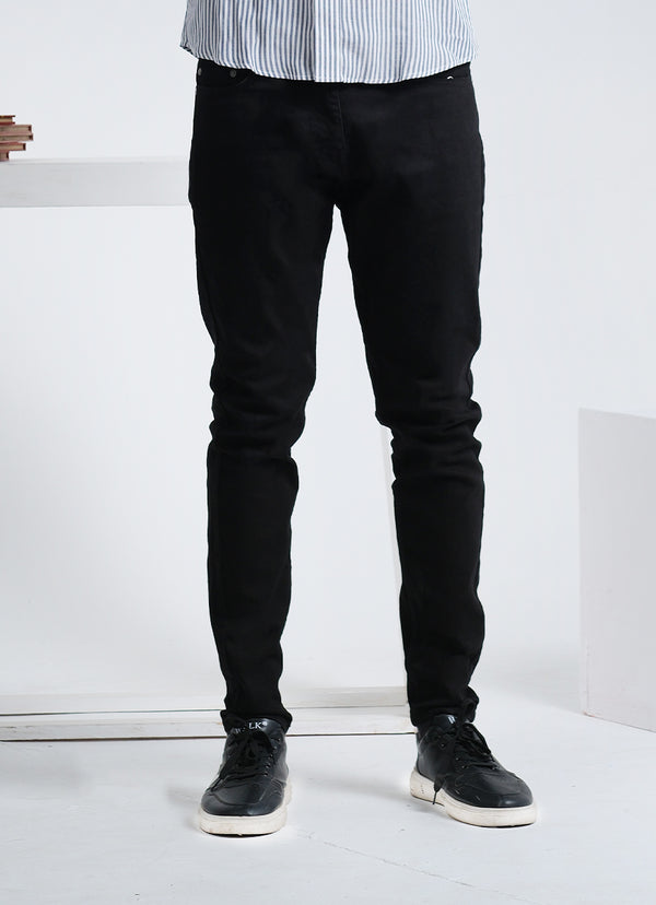 Plain Black Slim Fit Stretch Jeans"