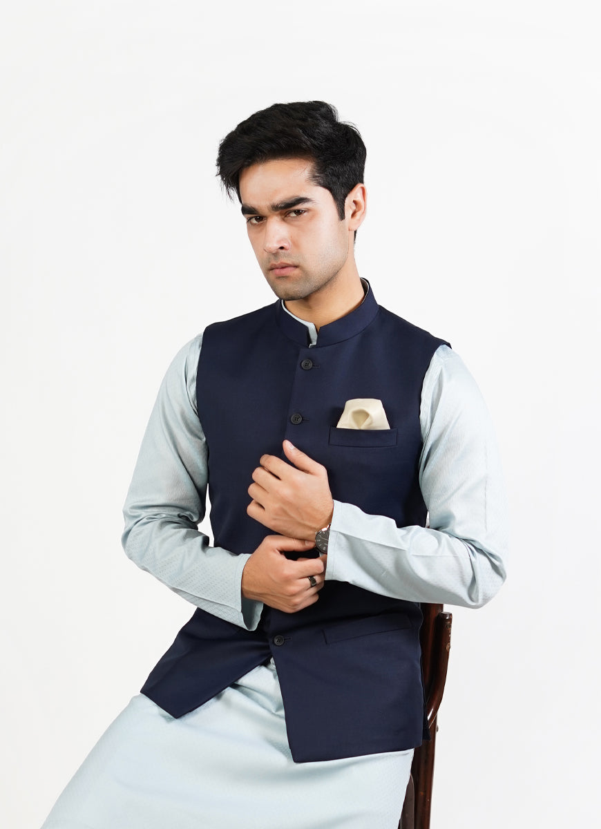 2240-03111-030-0-004 L-Waist Coat Tropical Exclusive (P) Poly Wool Blue All Season 1