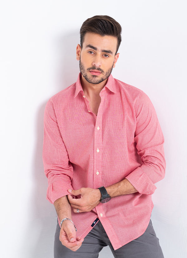 Red & Pink Checkered Charlie Shirt - CVC Cotton
