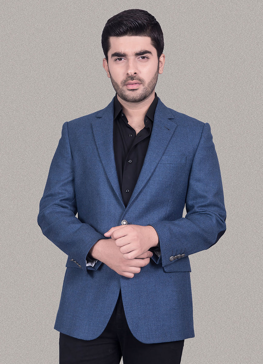 2210-00220-030-0-003 L-Jacket Worsted Tweed Wool Rich Blue Winter 1 Main image